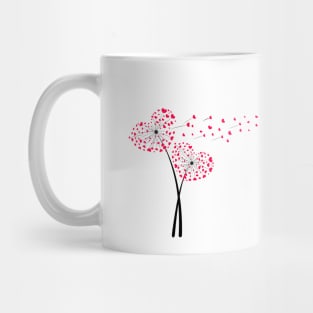 Valentine's Day heart love dandelion Mug